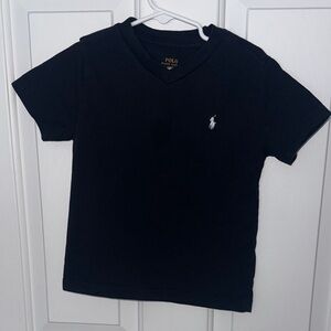 Polo by Ralph Lauren Kids Black V-Neck Cotton T-Shirt